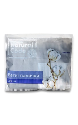 NATURAL CODE-Ватные палочки гигиенические Natural Code 200 шт-4752171008137-
