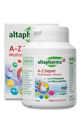 ALTAPHARMA-Диетическая добавка Rossmann Altapharma A-Z Мультивитамины минералы 100 шт-4305615887067