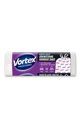 VORTEX-Пакет для мусора с затяжкой Vortex 60 л 15 шт-4823071640427-
