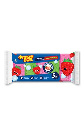 ФРЕКЕН БОК-Губка кухонная Фрекен Бок Strawberry 5 шт-4823071642544-