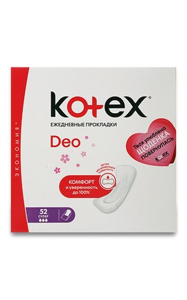 KOTEX-Прокладки жіночі щоденні Kotex Deo Super 52 шт-5029053548685-