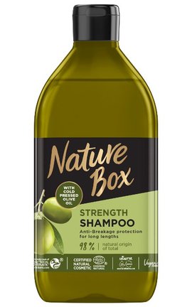 NATURE BOX-Шампунь для волос Nature Box для укрепления длинных волос и противодействия ломкости с оливковым маслом холодного отжима 385 мл-9000101250961-