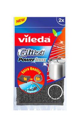 VILEDA-Кухонная металлическая губка Vileda Power Inox 2 шт-4023103172036-