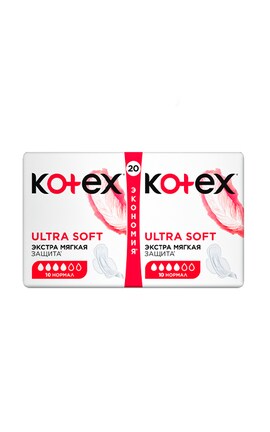 KOTEX-Прокладки женские Kotex Utra Soft Экстра мягкая защита 10 шт-5029053541532-