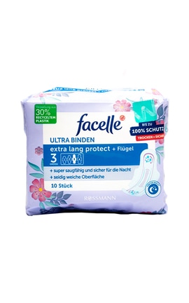 FACELLE-Прокладки женские гигиенические Facelle с крылышками Ultra night 10 шт-4305615467153-
