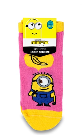 БЧК-Носки детские Minion размер 19-20 розовые укороченные 1 шт-4810089480909-