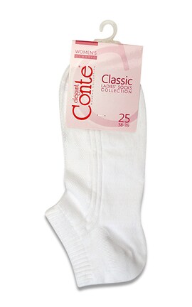 CONTE-Шкарпетки жіночі Conte Classic pозмір 25 Білі 1 шт-4810226038185-