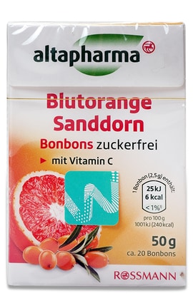 ALTAPHARMA-Льодяники з обліпихою без цукру Altapharma 50 г-4305615615639-
