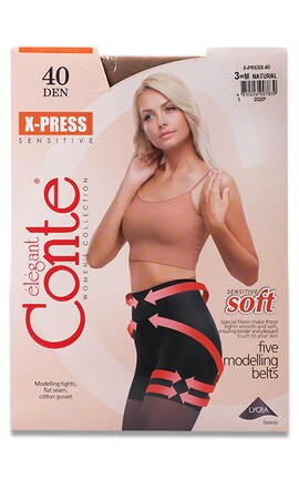 CONTE-Колготки жіночі Conte X-press 40 den колір Natural 1 шт-4810226007839-