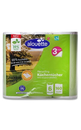 ALOUETTE-Полотенце бумажное кухонное Alouette трехслойное 6 шт-4305615781051-