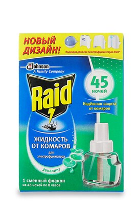 RAID-Рідина від комарів Raid 45 ночей Евкаліпт 1 шт-4620000431763-
