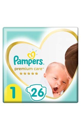PAMPERS-Підгузки дитячі Pampers Premium Care розмір 1 2-5 кг 26 шт-8001841104614-