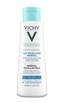 VICHY-Мицеллярное молочко для снятия макияжа Vichy Purete Thermale для сухой кожи лица и глаз 200 мл-3337875675024-
