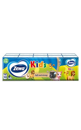 ZEWA-Носові хустинки Zewa Kids, 10 упаковок по 9 шт -7322540442564-
