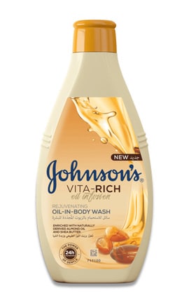 JOHNSON'S-Гель для душу Johnson's Vita-Rich Живильнийз оліями Мигдалю та Ши, 400 мл-3574661543888-