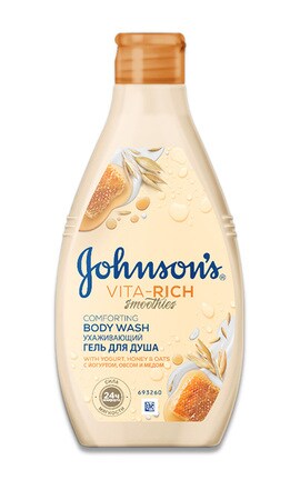 JOHNSON'S-Гель для душа Johnson's Vita-Rich Смузи ухаживающий с йогуртом, овсом и медом, 250 мл-3574661509211-