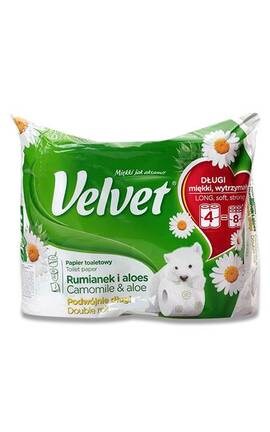 VELVET-Туалетний папір Velvet Ромашка&Алое Вера тришаровий 4 шт-5901478999153-