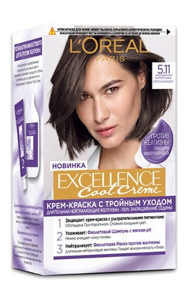 EXCELLENCE-Фарба для волосся L'oreal Excellence Cool Creme 5.11 1 шт-3600523943111-