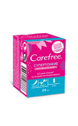 CAREFREE-Прокладки жіночі щоденні Carefree Супервідтіноккі with Cotton feel 20 шт-3574661288666-