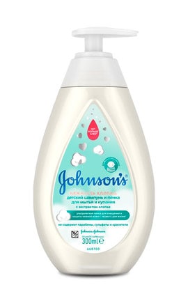 JOHNSON'S-Шампунь-пінка для купання дитяча Johnson's Baby Ніжність бавовни 300 мл-3574661427980-
