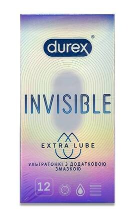 DUREX-Презервативи латексні Durex Ivisible Extra Lube з силіконовою змазкою 12 шт-5052197057089-