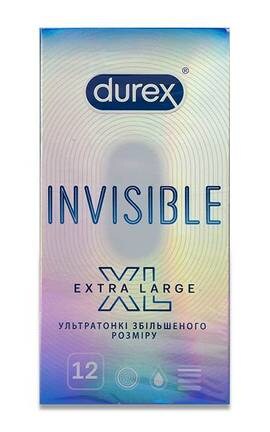 DUREX-Презервативи латексні Durex Ivisible Extra Lube з силіконовою змазкою розмір XL 12 шт-5052197057119-