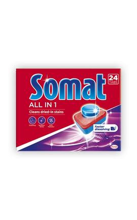 SOMAT-Таблетки для посудомоечной машины Somat All in 1 24 шт-9000101347814-