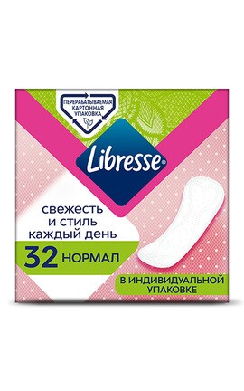 LIBRESSE-Прокладки женские ежедневные Libresse DailyFresh Normal ультравідтіноккие 32 шт-7322540083934-