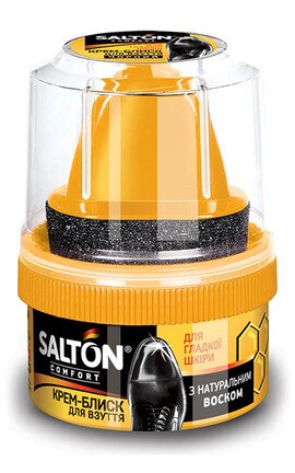 SALTON-Крем-блиск для взуття Salton з аплікатором із гладкої шкіри чорний 50 мл-4820184440517-