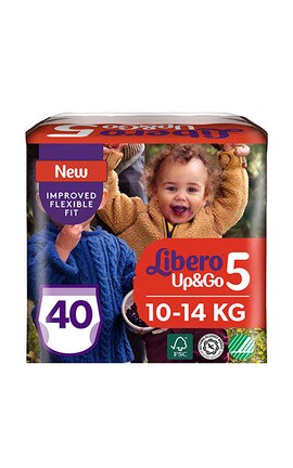 LIBERO TOUCH-Підгузки-трусики дитячі Libero Up & Go розмір 5 10-14 кг 40 шт-7322541089706-