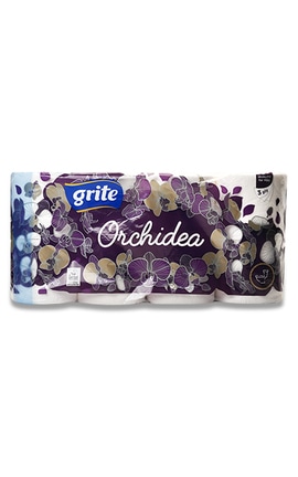 GRITE-Туалетная бумага Grite Orchidea трехслойная 8 шт-4770023348033-