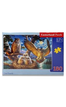 CASTORLAND-Игра-головоломка Пазлы Owl Family размер 32x23 см 180 деталей 1 шт-5904438018055-