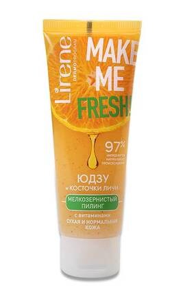 LIRENE_-Пиллинг отшелушивающий для лица Lirene Make Me Fresh! Юдзу с косточки личи, малозернистый, 75 мл-5900717753617-