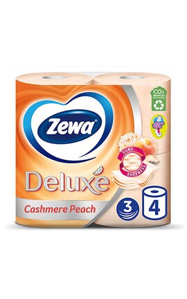 ZEWA-Туалетная бумага Zewa Deluxe Cashmere Peach с ароматом персика, трехслойная 4 шт-9011111035769-