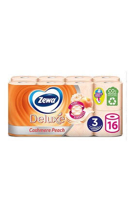 ZEWA-Туалетная бумага Zewa Deluxe Cashmere Peach с ароматом персика, трехслойная 16 шт-7322540201192-