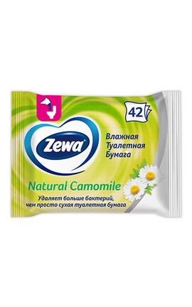 ZEWA-Влажная туалетная бумага Zewa с ароматом ромашки 42 шт-7322540796520-