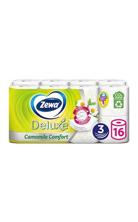 ZEWA-Туалетний папір Zewa Deluxe Camomile Comfort з ароматом ромашки, тришаровий 16 шт-7322540201925-