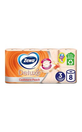 ZEWA-Туалетний папір Zewa Deluxe Cashmere Peach з ароматом персика,тришаровий 8 шт-7322541171791-