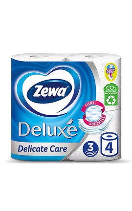 ZEWA-Туалетний папір Zewa Deluxe Delicate Care білий, тришаровий 4 шт-7322540313369
