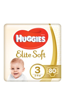 HUGGIES-Підгузки дитячі Huggies Elite Soft розмір 3 5-9 кг 80 шт-5029053546315-
