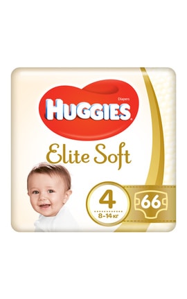 HUGGIES-Підгузки дитячі Huggies Elite Soft розмір 4 8-14 кг 66 шт-5029053546339-