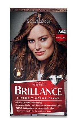 BRILLANCE-Крем-фарба для волосся Brillance Інтенсивна, тон 864 Запальний русявий 1 шт-4015100441406-