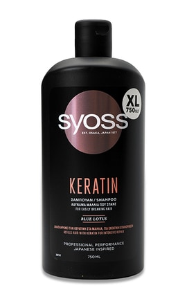 SYOSS-Шампунь для волос Syoss Keratin Голубой лотос для ломких 750 мл-5201143725606-