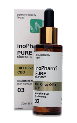 INOPHARM PURE ELEMENTS-Олія проти зморшок для обличчя InoPharm Конопля та олива, 30 мл-3800038936121-