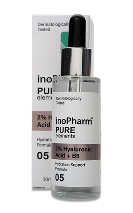 INOPHARM PURE ELEMENTS-Сироватка регенеруюча для обличчя InoPharm з 2% гіалуроном та вітаміном В5, 30 мл-3800038936084-