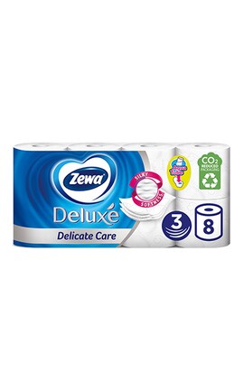 ZEWA-Туалетний папір Zewa Deluxe білий лімітована колекція 3 шари 8 рулонів 8 шт-7322541171739-