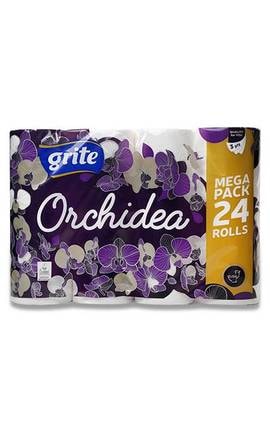 GRITE-Туалетная бумага Grite Orchidea трехслойная 24 шт-4770023348132-