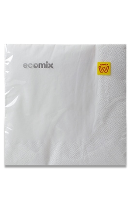 ECOMIX-Серветки паперові Ecomix білі 18 шт-9210000051136-