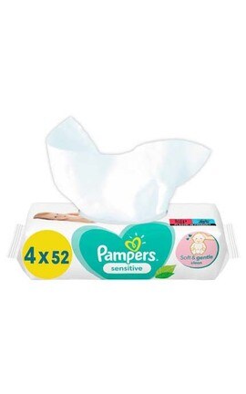 PAMPERS-Cерветки дитячі Pampers Sensitive 4х52 шт 208 шт-8001841062624-