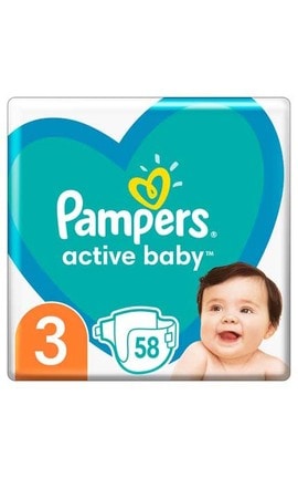 PAMPERS-Підгузки дитячі Pampers Active Baby розмір 3 6-10 кг 58 шт -8001090949707-